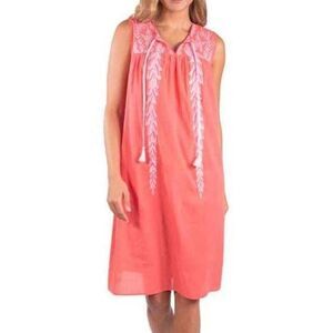 SIMPLY SOUTHERN Cherry Embroidered Tassel Dress Small Cover Up Cotton Beach